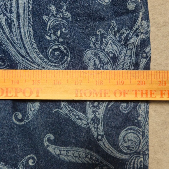 Charter Club Lexington Straight Paisley Print Denim Jeans Womens Size 14 - Picture 7 of 9